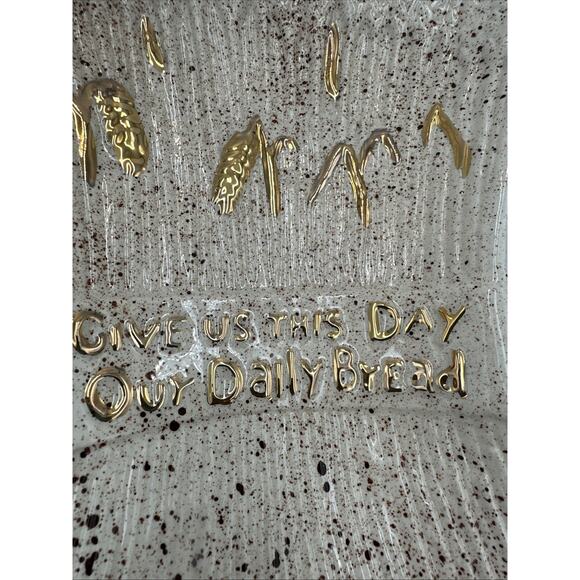 VTG Mexican Pottery Give Us This Day Our Daily Bread Plaque Dish With Loaf Prop - Picture 2 of 16